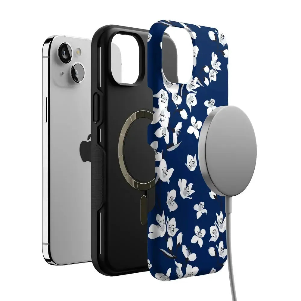 Floral Forest | Navy Cherry Blossom Floral Case