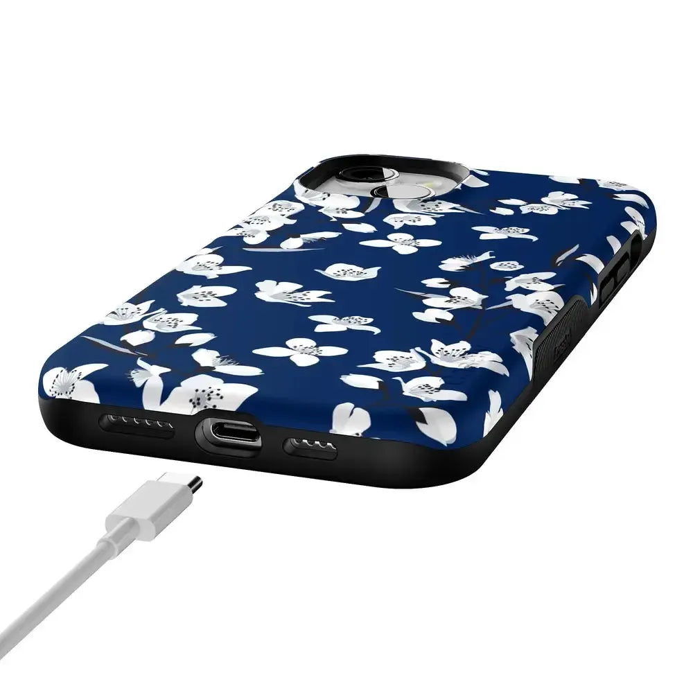 Floral Forest | Navy Cherry Blossom Floral Case