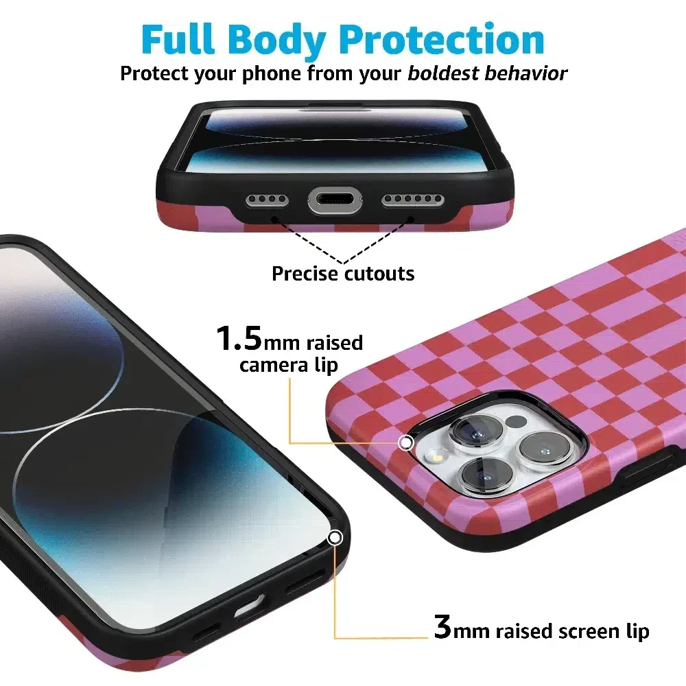 Vibe Check | Pink Checkerboard Case