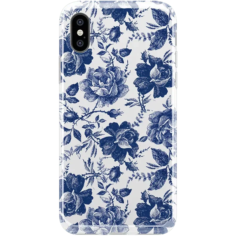 Rose to Fame | Blue & White Rose Floral Case