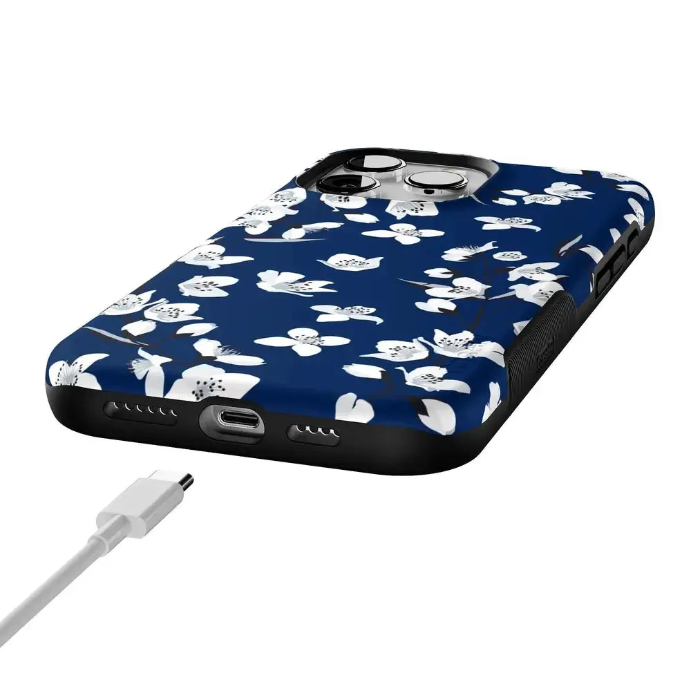 Floral Forest | Navy Cherry Blossom Floral Case