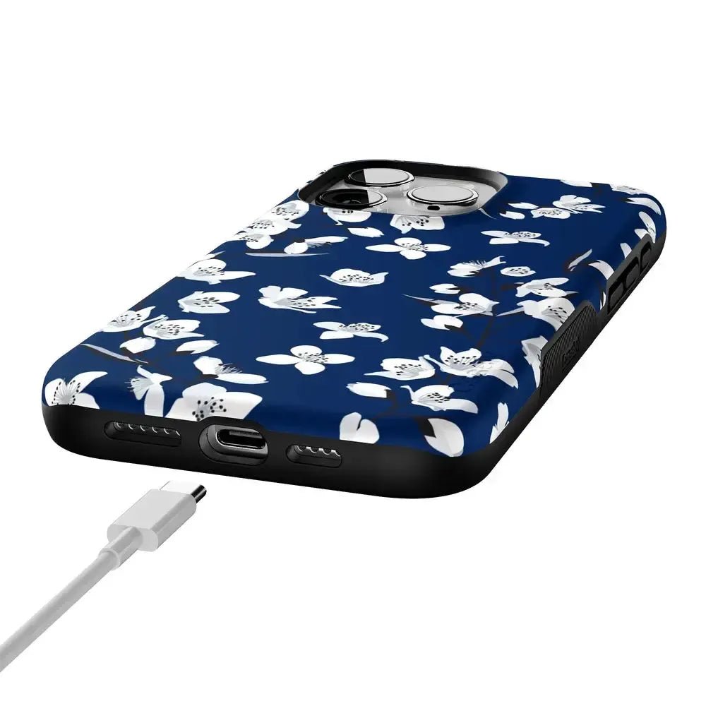 Floral Forest | Navy Cherry Blossom Floral Case