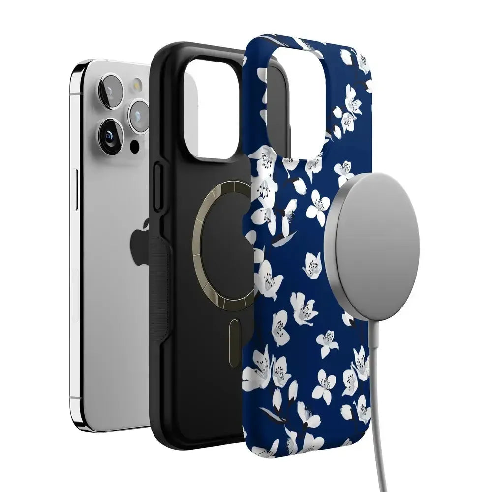 Floral Forest | Navy Cherry Blossom Floral Case